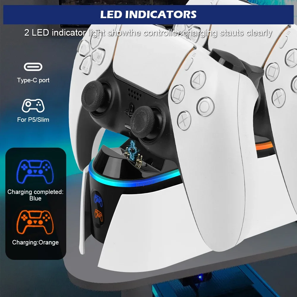 Для PS5/тонкий контроллер Joypad джойстик зарядное устройство Двойная док-станция