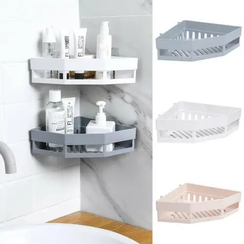 

Suction Cup Corner Shower Rack 3 Colors Bathroom Shampoo Rack Shower Plastic Corner Storage Rack Kitchen Storage Storage Rack