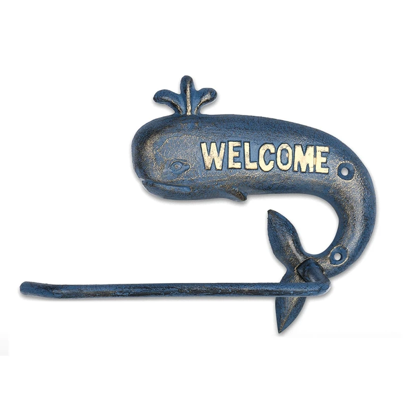 

Cast Iron Paper Towel Holder Whale Paper Holder Coat Hook Towel Rack Bathroom Organizer Kitchen Roll Paper Holder