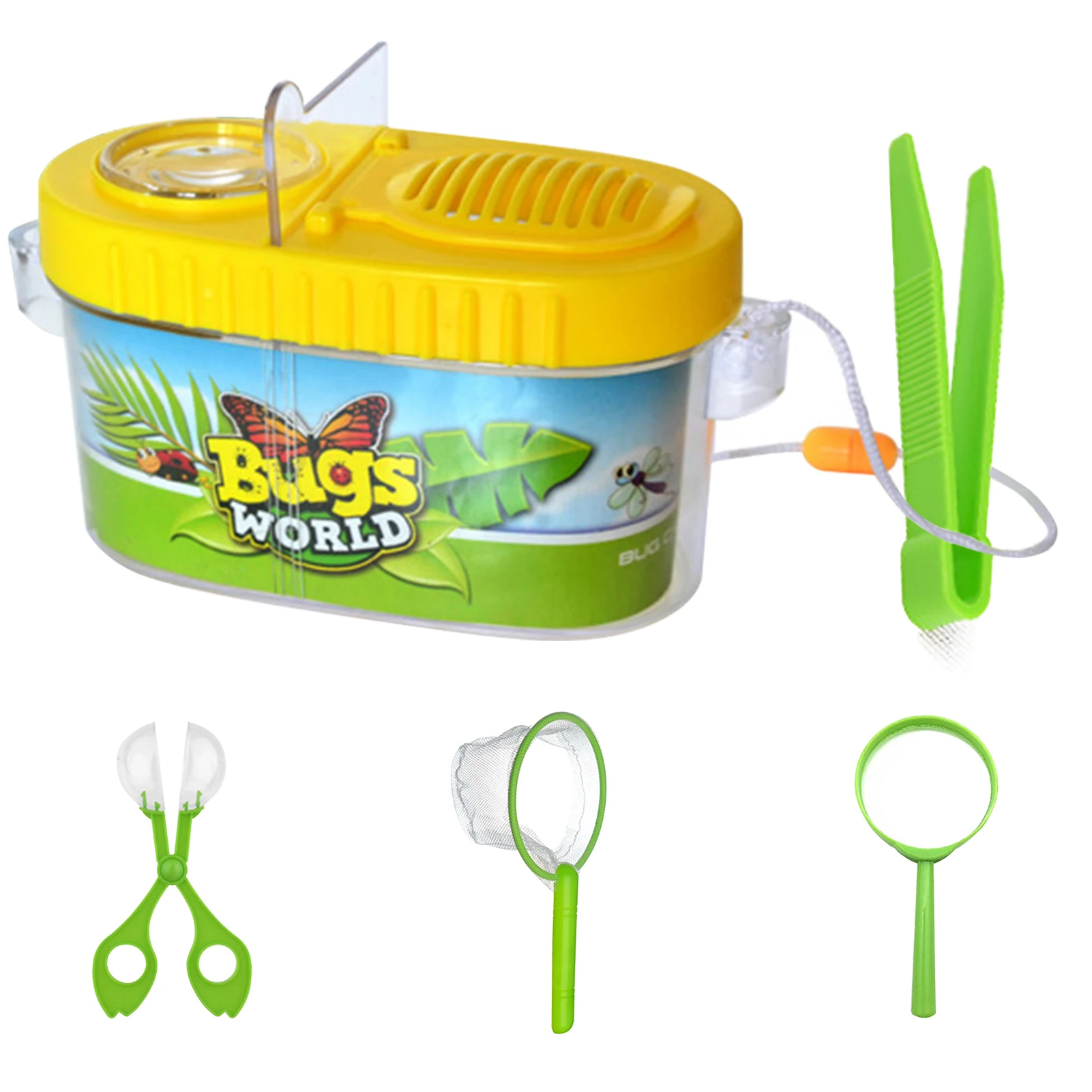 

Insect Catching Toy Set Educational Insect Observation Box Creative Children Explorer Toy Include Magnifying Glass Clip Net