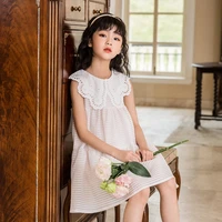 girls summer dress2022lace collar stitching sleeveless princess dress new girl fashionable skirt korean children shirt