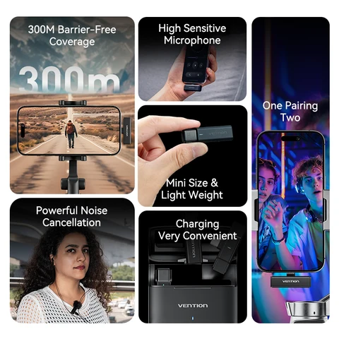 Беспроводной лаvalier микрофон VEnTIOn для смартфона