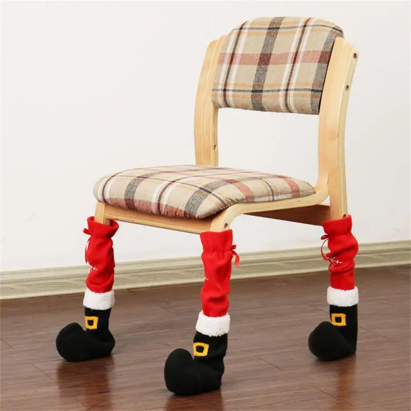 1/4/8pcs/lot Christmas Furniture Leg Cover Floor Protectors Xmas Feet Sleeve Decor Santa Table Leg Chair Foot Covers