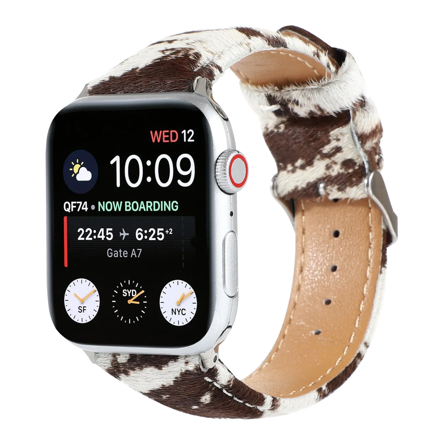 Фото Кожаный браслет из леопардового конского волоса для Apple Watch Band 40 мм 41 мм 42 мм 44 мм 45 мм 49 мм Ремешок iWatch Series 4 5 6 7 8 9 SE Ultra №4