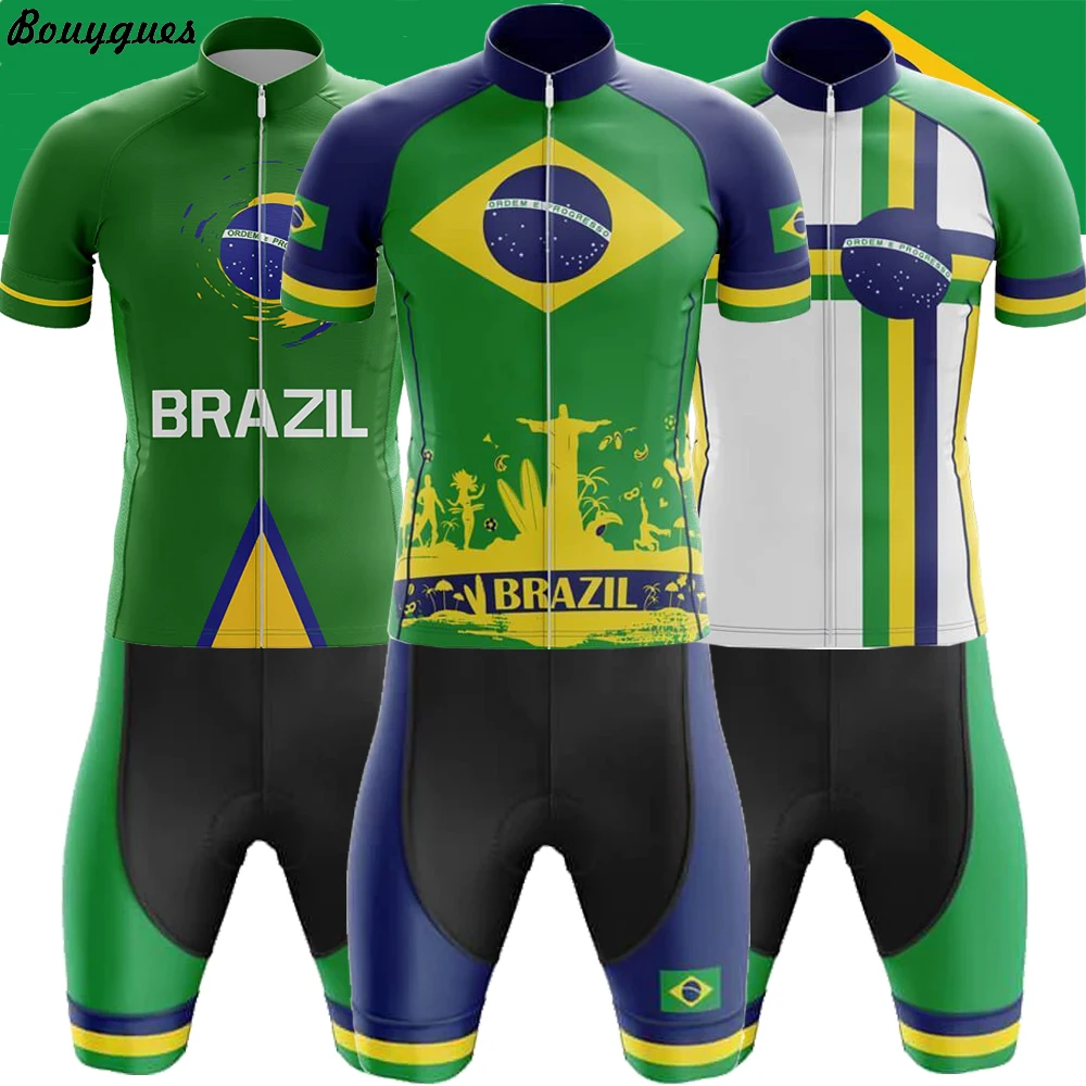 Brazil Maillot Ciclismo Hombre Cycling Jersey Set Breathable Team Racing Sport Bicycle Jersey Mens Cycling Clothing Bike Jersey