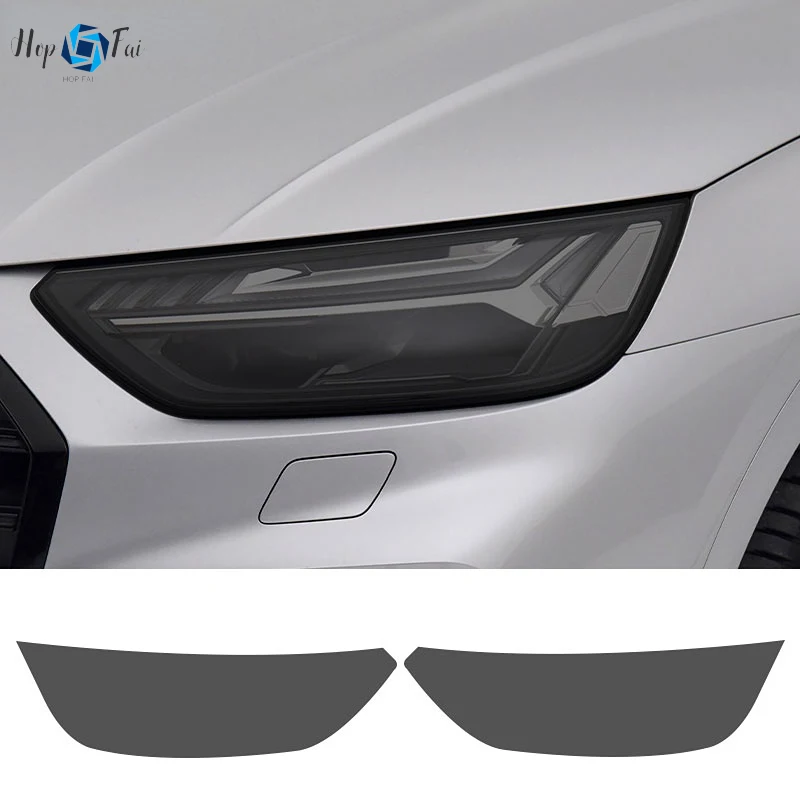 

2 Pcs Car Headlight Protective Film Transparent Smoked Black TPU Sticker For Audi Q5 2009-On SQ5 8R FY 2021 2022 Accessories