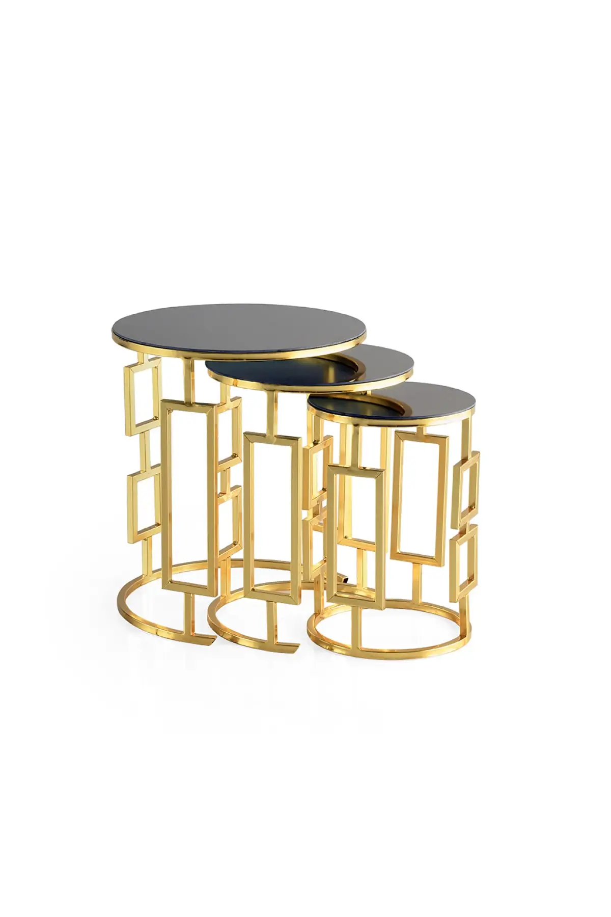 

Modern Sitka Triple Zigon coffee table Gold Plated Bronze Glass coffee tables table basse furniture living room table