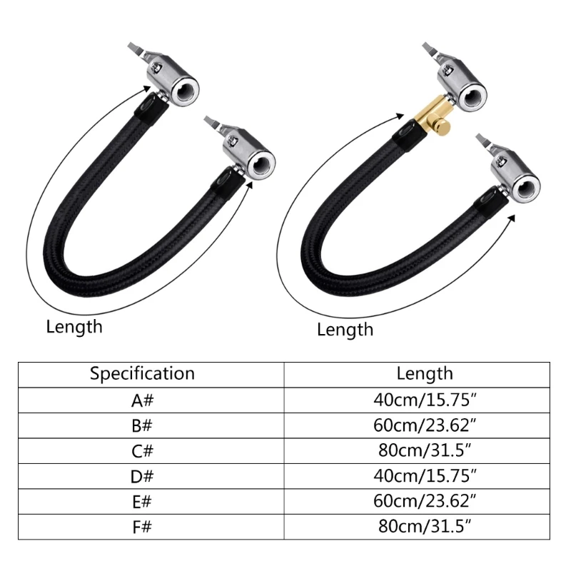 Шланг для накачки автомобильных шин с блокировкой воздушного патрона