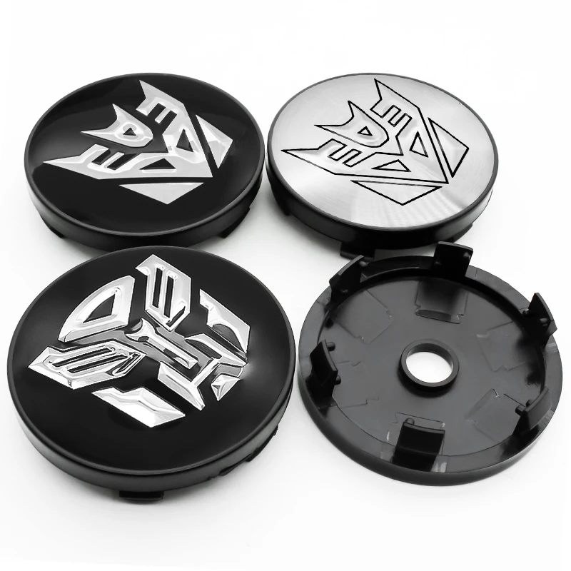 

4pcs 56mm+60mm Autobots Logo Transformers Badge Car Wheel Hub Center Caps Rim Cover Emblem Stickers Auto Decoration Accessories