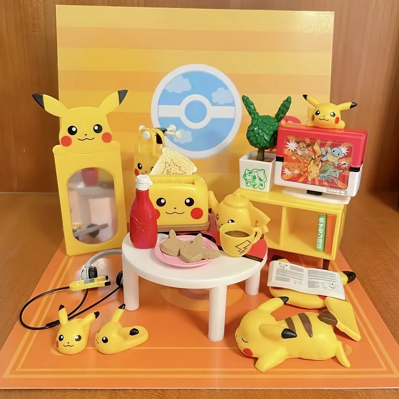 Капсульная игрушка Pokemon Gashapon Пикачу модель эльфа игрушки мини-мебель стол