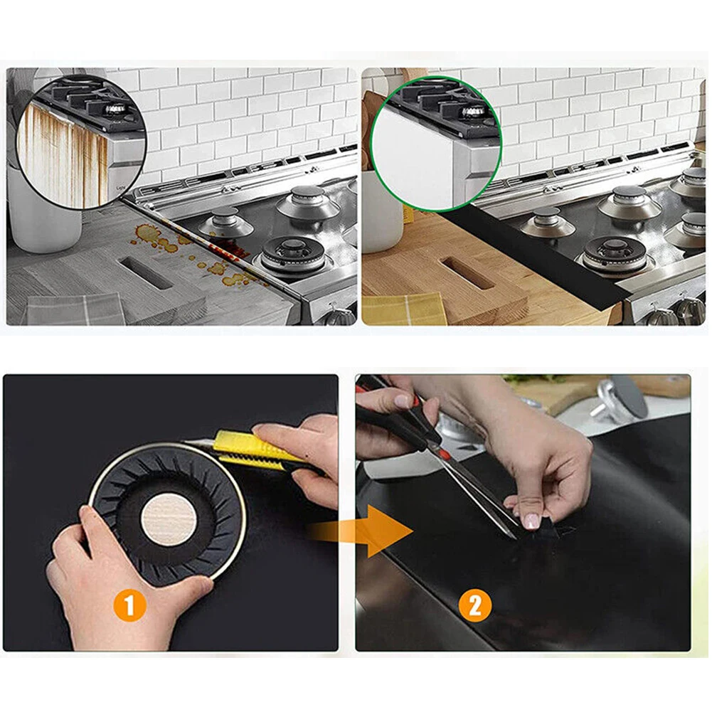 

Kitchen Gas Stove Cleaning Pad Washable Oil-proof Gas Stove Protection Pad For Stovetop Cleaning Kitchen Accessories Kit