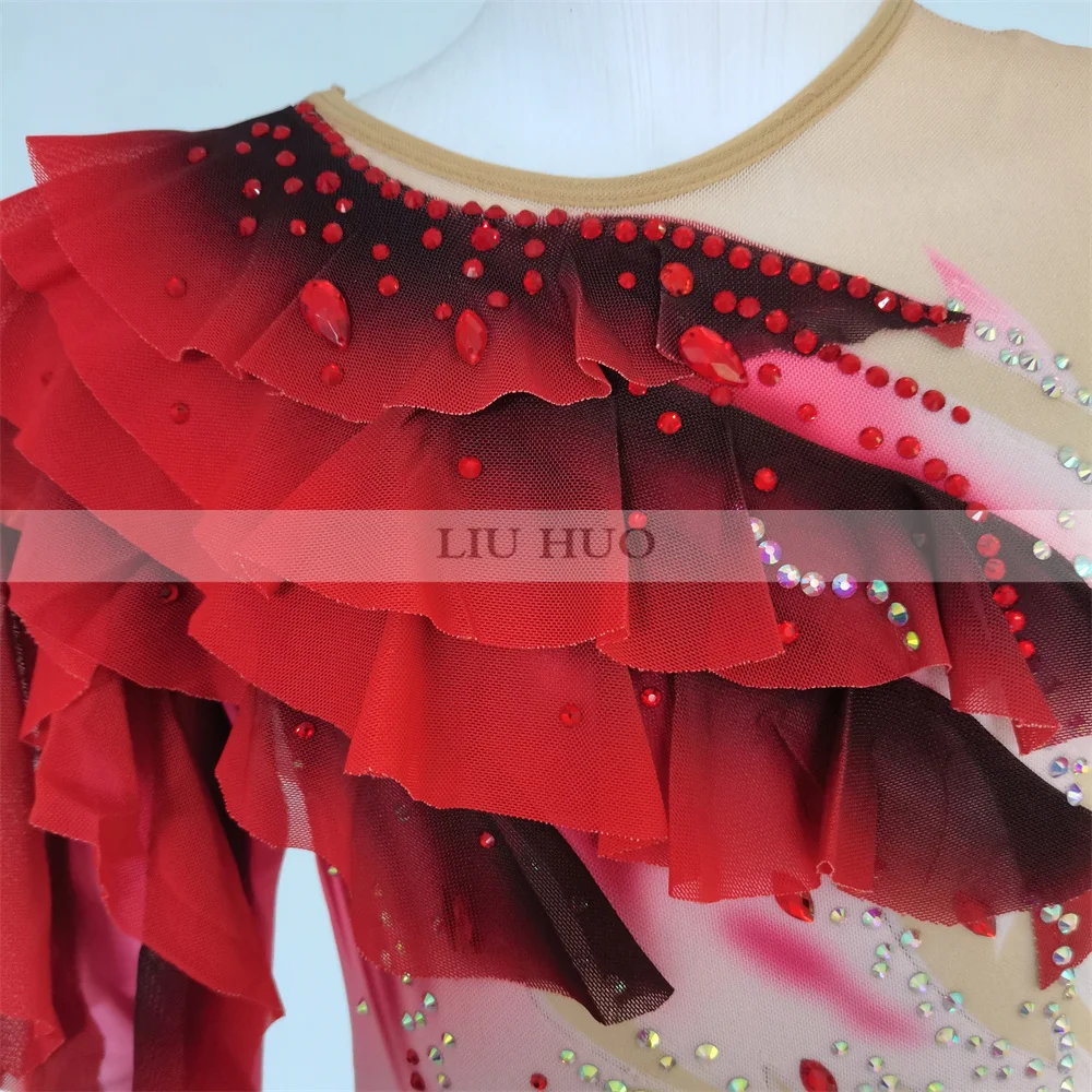 Платье для катания на коньках LIUHUO женское костюм девушек и подростков с красным