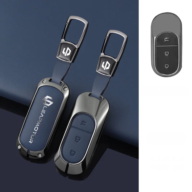 Чехол для дистанционного ключа автомобиля, брелок для Leapmotor C16 C11 C10 C01 T03 S01, тип, кожаный защитный брелок из цинкового сплава, аксессуары
