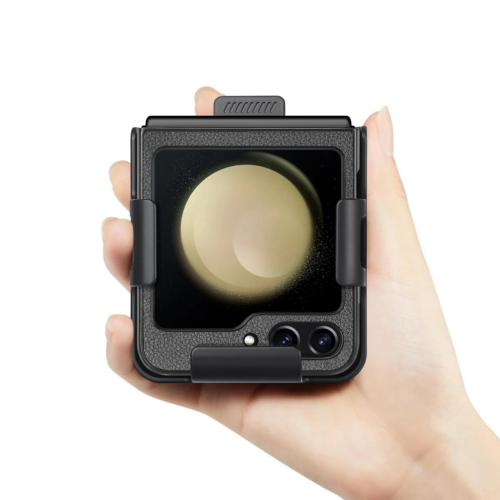 

for samsung z flip 5 Non-Slip Card Holder Phone Case for Samsung Galaxy Z Flip 5 5G Flip5 Belt Clip Holster Protective Cover