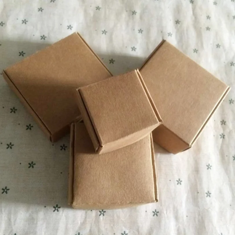 Brown Handmade Soap Box White Craft Paper Gift Box Black Packaging Jewelry Box Cardboard Carton