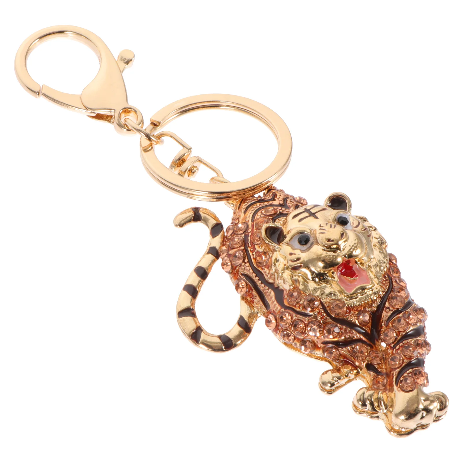 

Rhinestone Tiger Key Ring Bag Hanging Pendant Decorative Key Ring Bag Decor