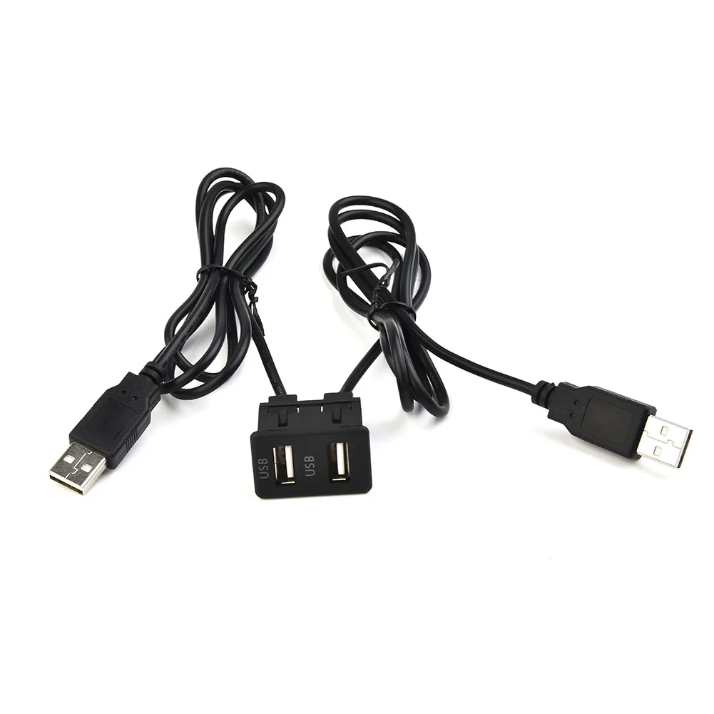 

Connector Extension Adapter USB Port AUX Accessories Black Brand New Car Dash Dual USB Easy To Install Flush 100CM