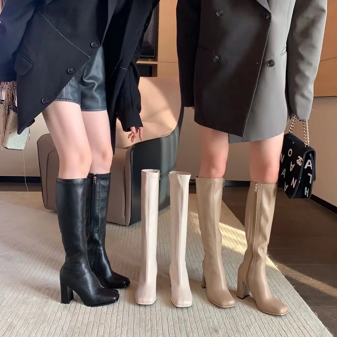 

Женские зимние туфли-лодочки на высоком каблуке, с боковой молнией, размеры 39