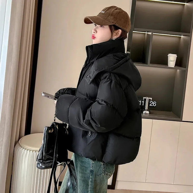 Зимняя короткая стеганая куртка женские парки новинка 2025 года повседневное