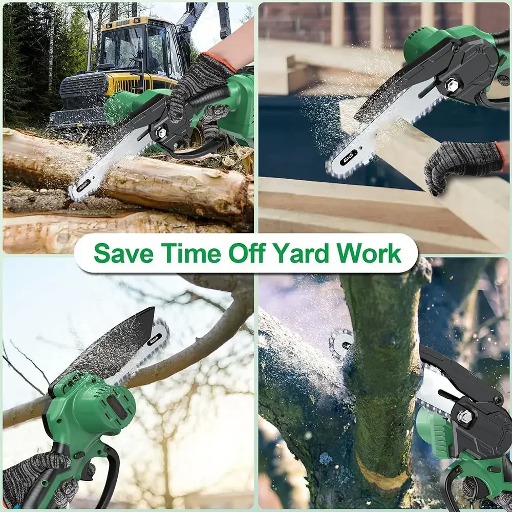 Перезаряжаемая портативная цепная пила 6-дюймовая и 4-дюймовая Беспроводная