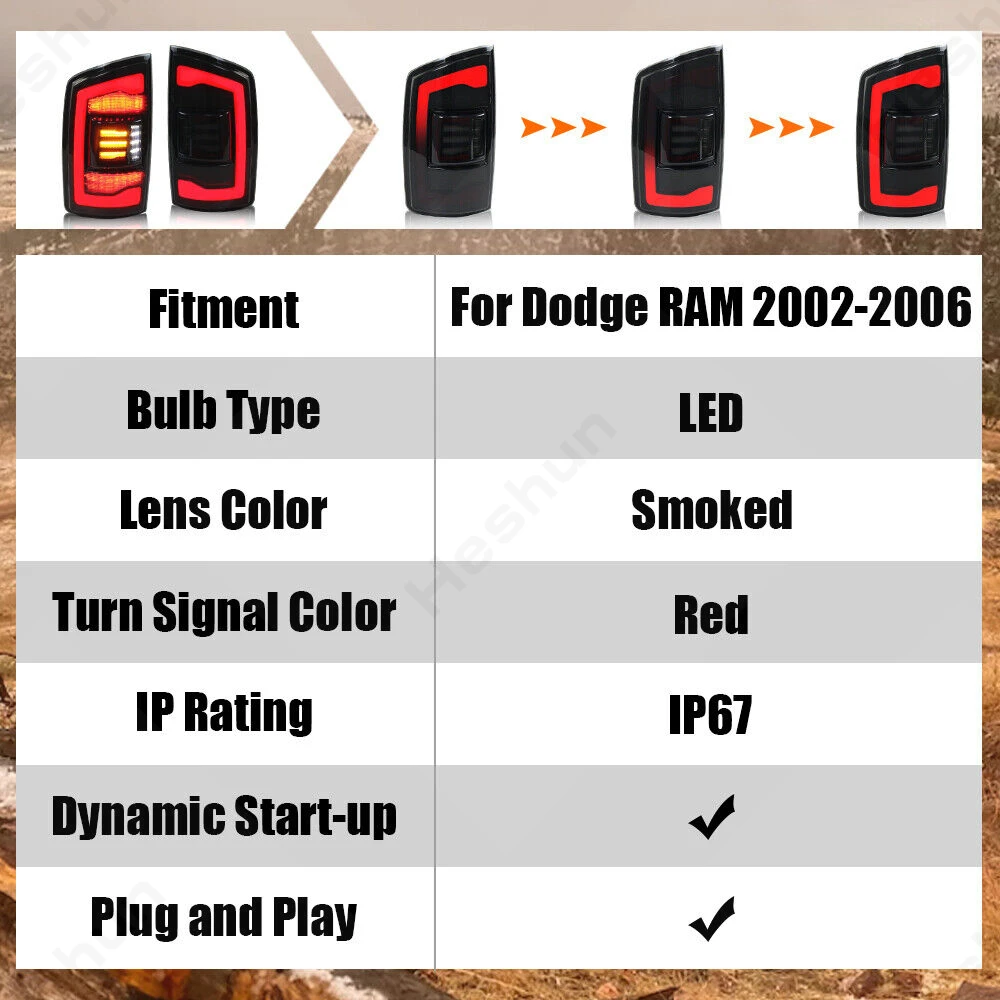 Задние фонари для Dodge RAM 1500 2500 3500 2002 2003 2004 - 2006