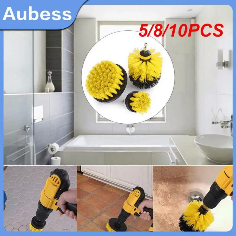 

5/8/10PCS 2/3.5/4/5 With Extender Bathroom Cleaning Kit Drill Brush Polisher Brush Attachment Set Auto Tires Cleaning