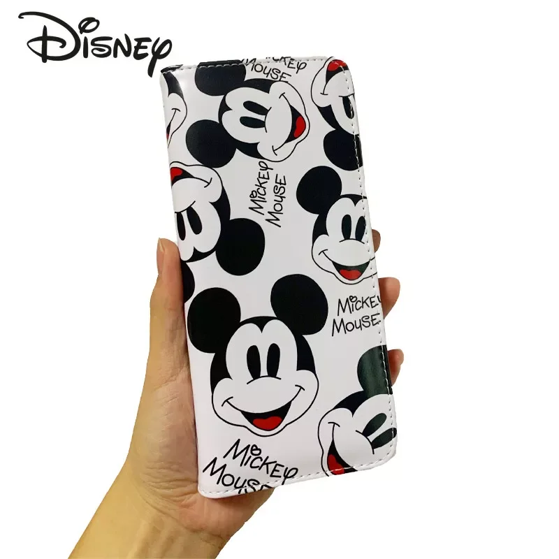 

Женский кошелек Disney с Микки, высококачественный Женский бумажник для мелочи, складной модный вместительный кошелек из искусственной кожи с...