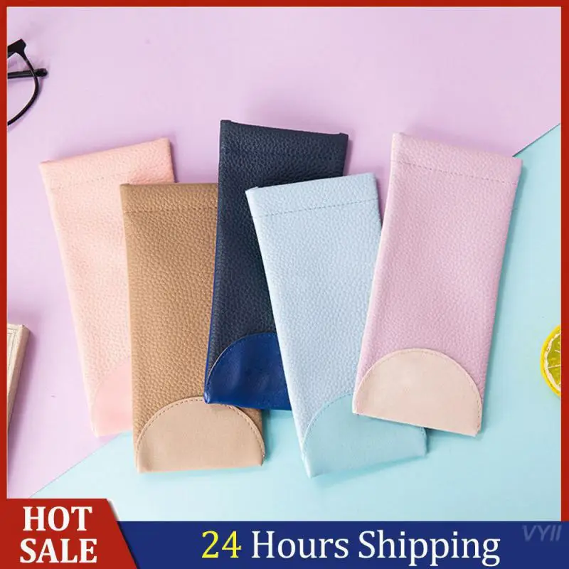 

Eyeglass Pouch Leather Durable Portable Eyeglass Pouch Eyeglass Bag Wholesale Popular Eyeglass Storage Bag Pure Color Trendy