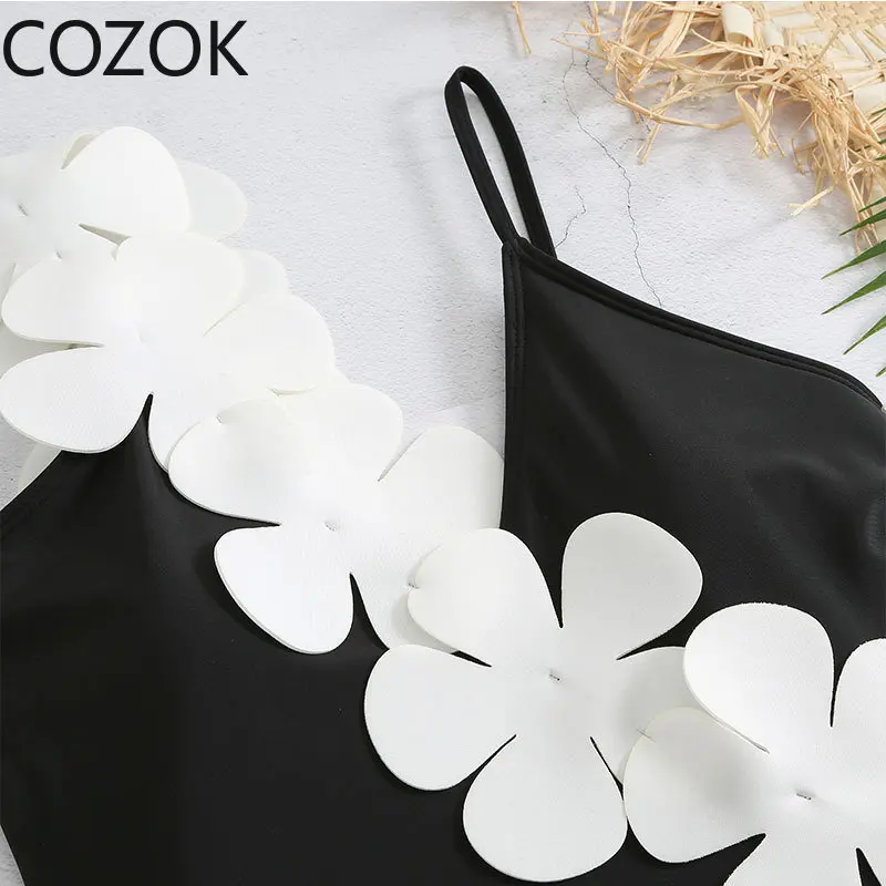 2023 New Retro One Piece Swimsuit Skirt Shoulder Strappy Swimsuit Print Floral Swimwear Women Slimming Bathing Suit Beach Wear