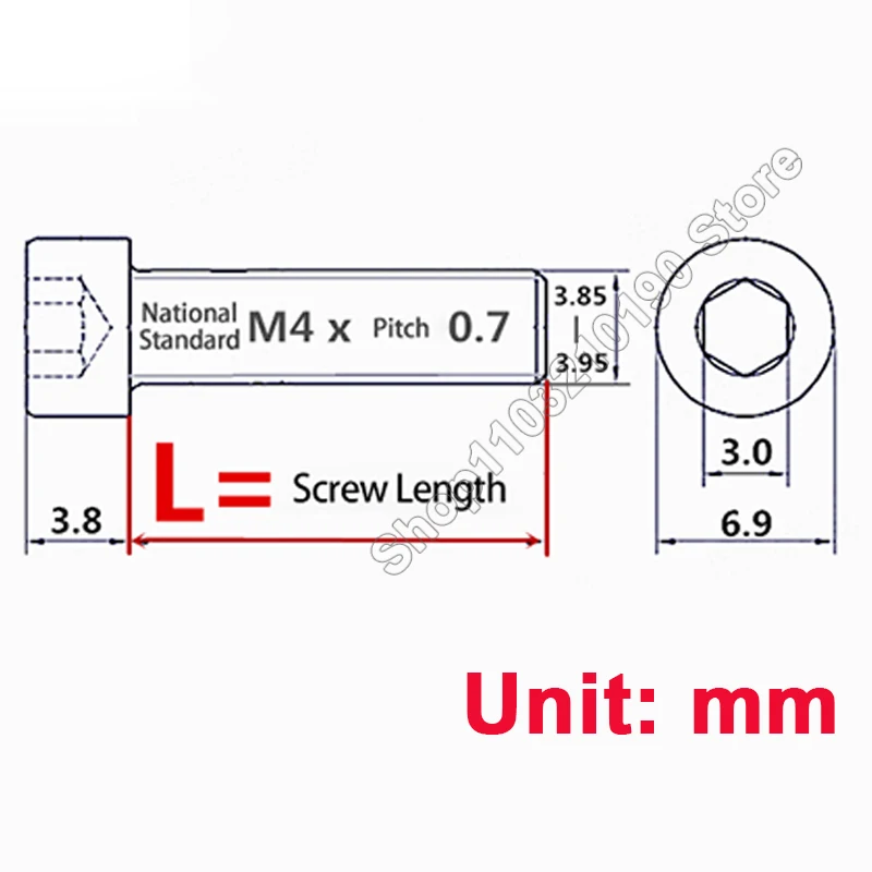 1-5 шт. DIN912 M3 7075 анодирующий красочный алюминиевый шестигранный шестигранник с