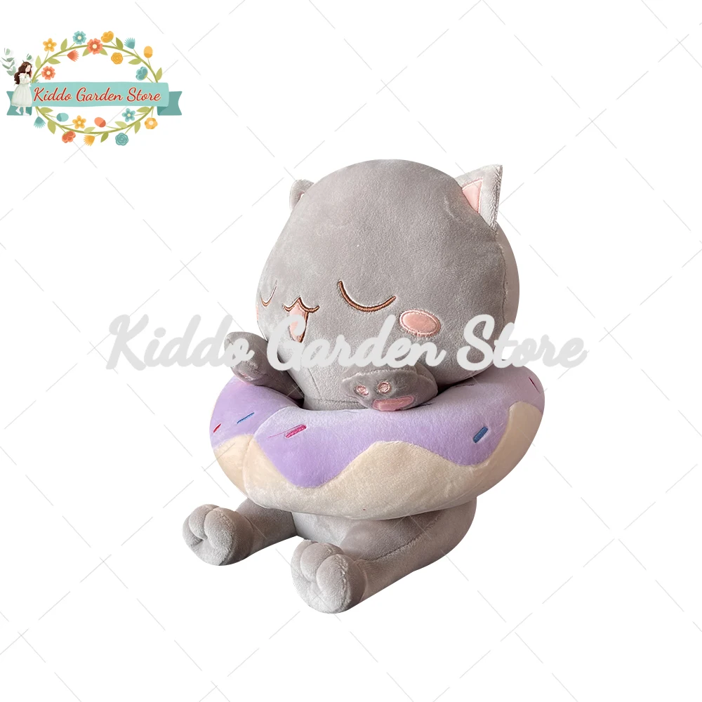 Симпатичная серая подушка в виде улыбки кошка-пончик плюшевые игрушки мягкие