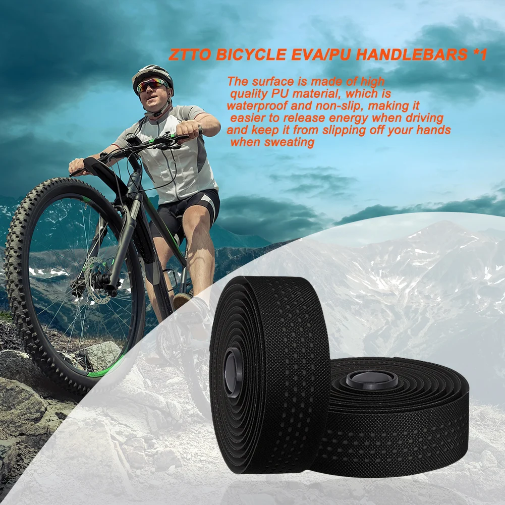 

Bicycle Handlebar Cork EVA PU Bar Tapes MTB Mountain Road Bike Wrap with 2 Bar Plug Cycling Equipment Tool Supplies