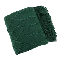 inya knitted blanket throw on sofa bed cover bedspread super soft stroller wrap infant swaddle kids inbakeren stuff plaid green
