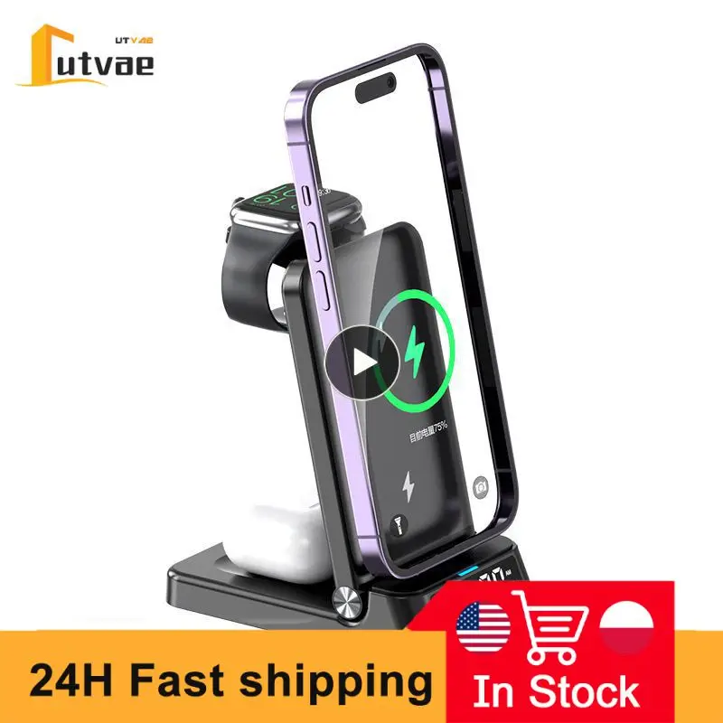 

3 In1 Portable Wireless Charger 25w Phone Charging Station Suitable For Samsung Galaxy Watch 4/s22/s21 Fast Charging Universal