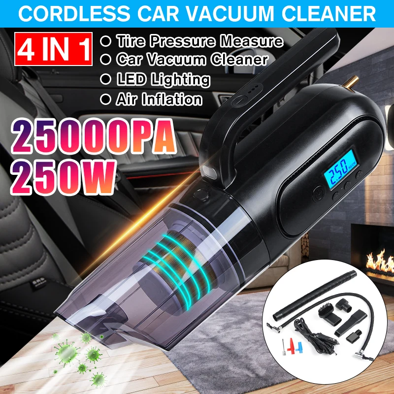 

25000PA Handheld Vacuum Cleaner Robot for Car Home Computer HEPA Filter Portable Powerful Wet&Dry Use Cleaner 250W