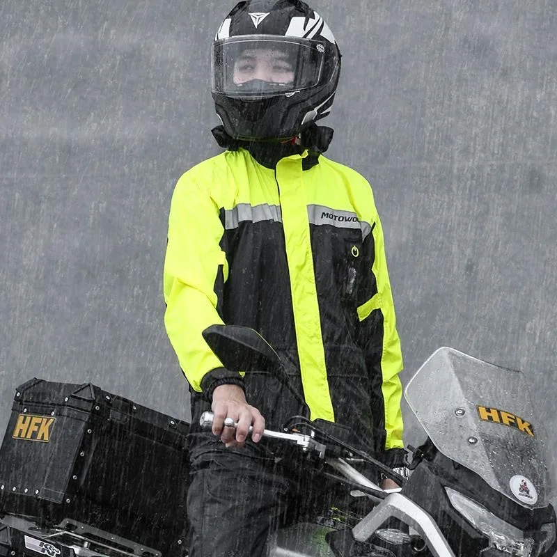 Мотоцикл Motowolf дождевик с разрезом водонепроницаемый дождевой костюм одежда для