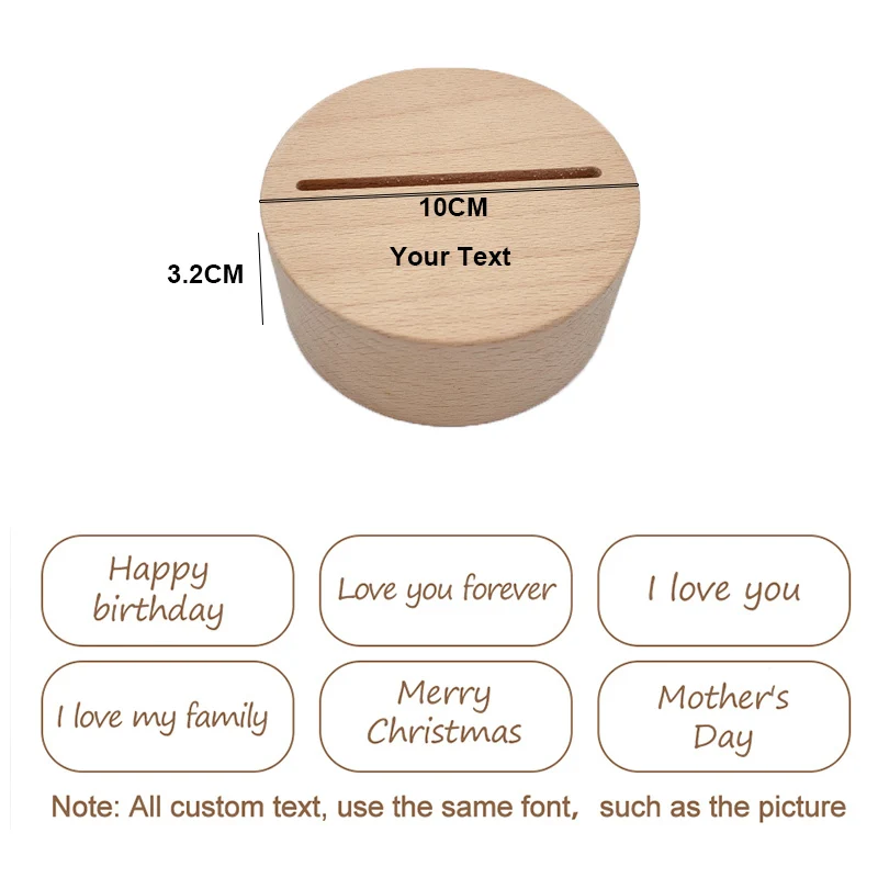 Dropshipping Personalized Photo 3d LED Lamp Customized Wooden Base USB DIY 3D Night Light Create Surprising Gift For Anniversary images - 6