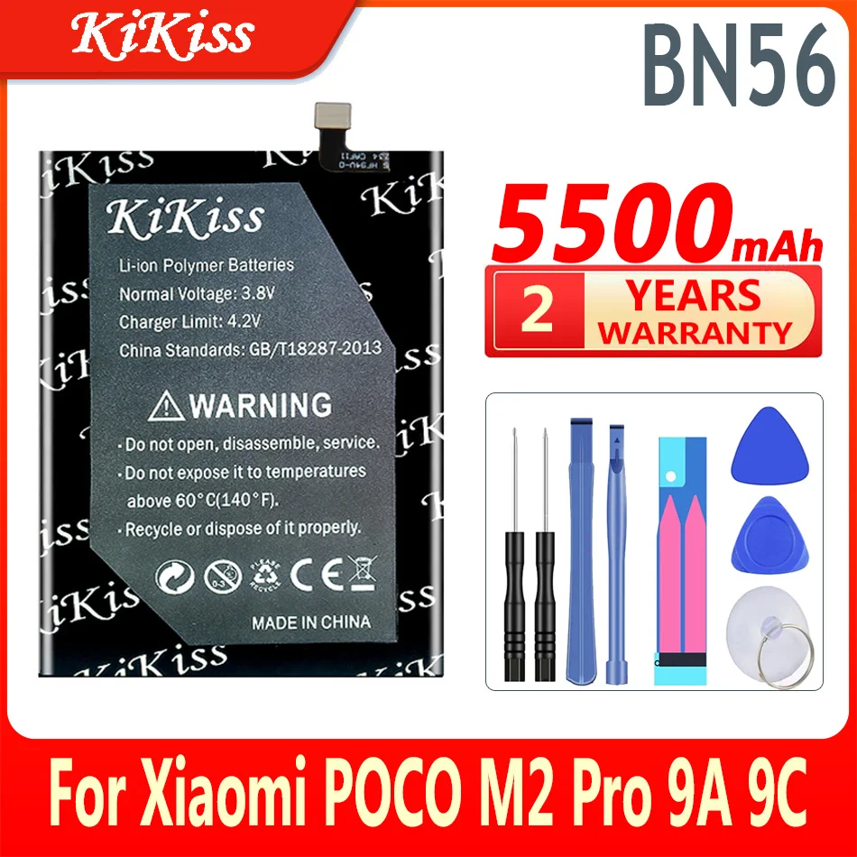 

Replacement Battery for Xiaomi POCO M2 Pro M2Pro Redmi 9A 9C Redmi9A Redmi9C BN56 BN 56 BN-56 Phone Battery 5500mAh
