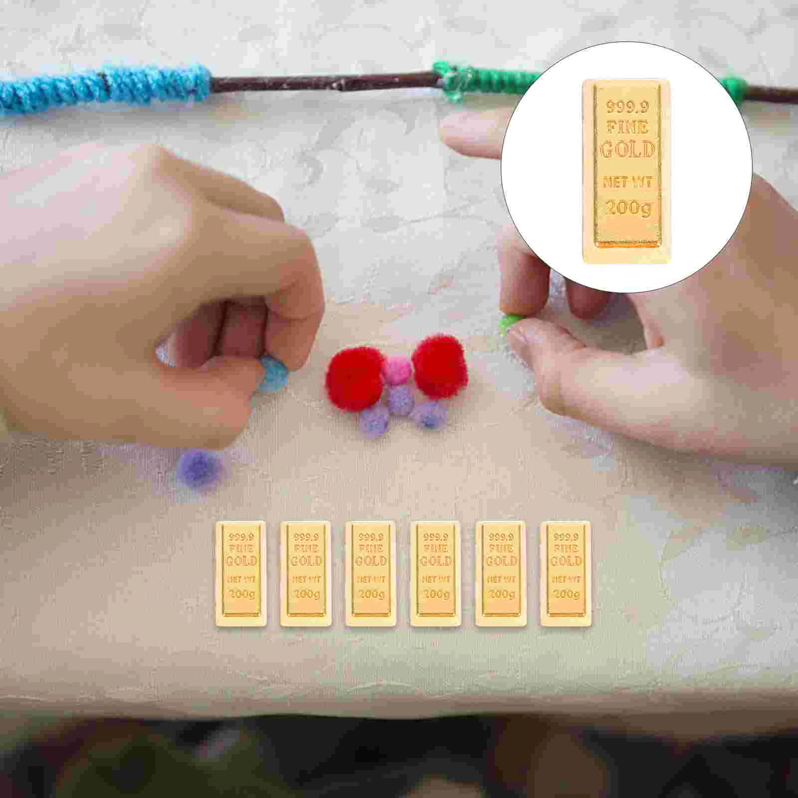 6 шт. модель сокровищ искусственные золотые батончики декор имитация миниатюрных