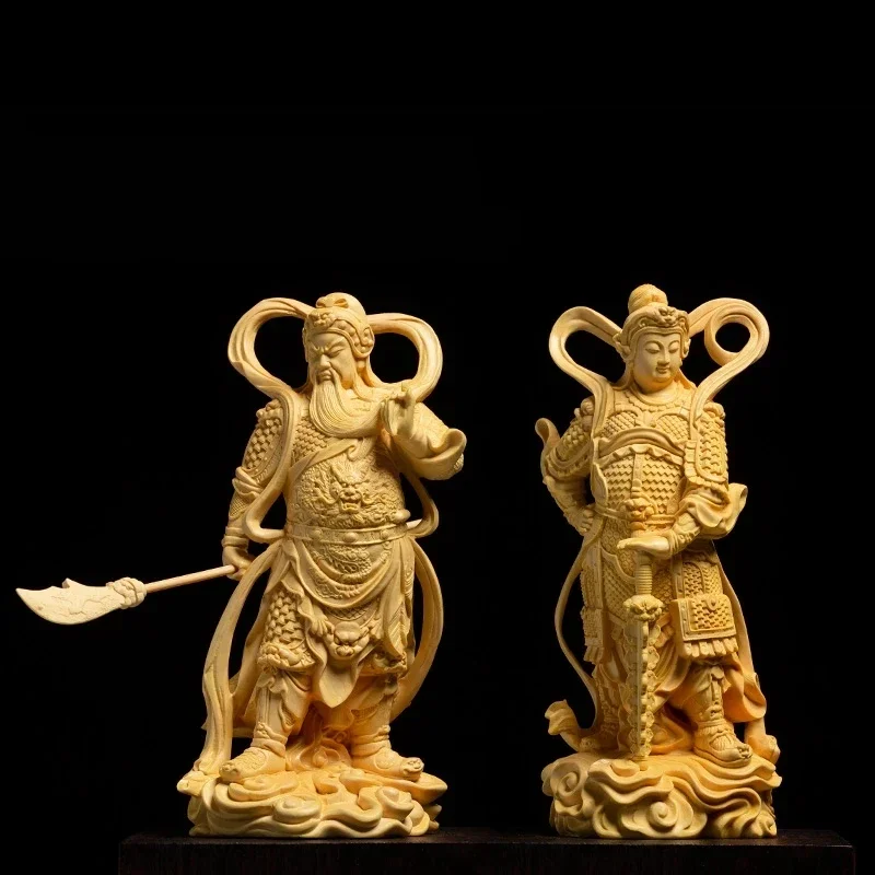 Фото Дверные Будды Gavin Веды Статуя Weituo Guan Yu Орнамент Guan Gong Резьба по дереву Домашний декор №1