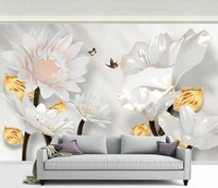beibehang custom embossed flower art painting background murals wallpaper for bedroom walls papel tapiz 3d mural papel de parede