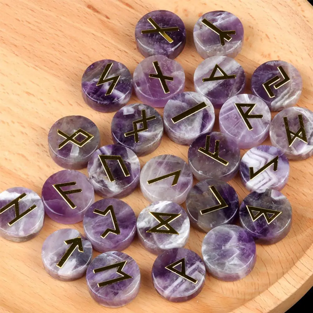 Набор рунических камней из агата 25 шт.
