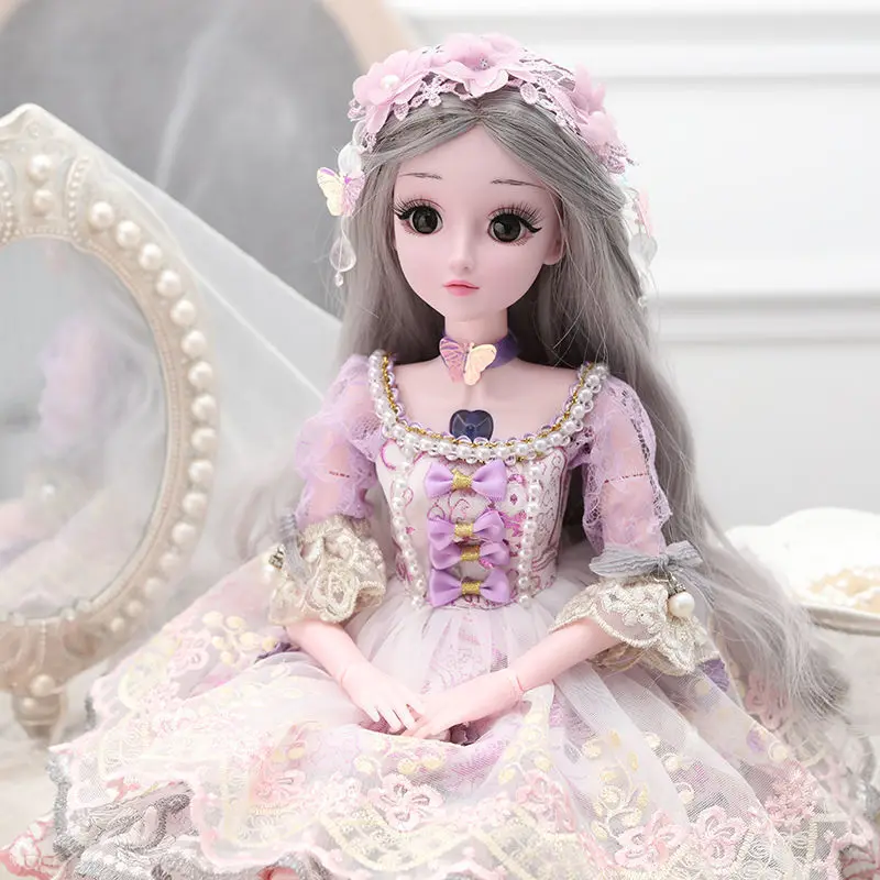 

60cm oversized blue eyes beautiful doll set girl educational toy princess children single simulation girl doll birthday gift