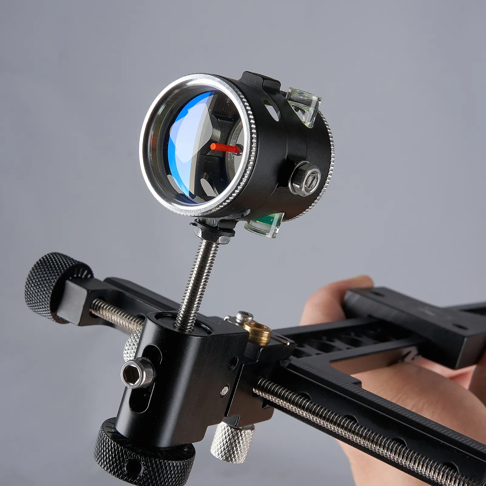 

Single Pin Archery Bow Sight for Compound Bow Detachable Long Rod Bow Aiming with 4 Times Magnifier Outdoor Hunting Accessory