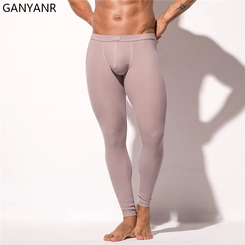 GANYANR Running Tights Men Compression Pants Sportswear Legging Fitness Gym Sport Sexy Basketball Yoga Workout Training Crossfit