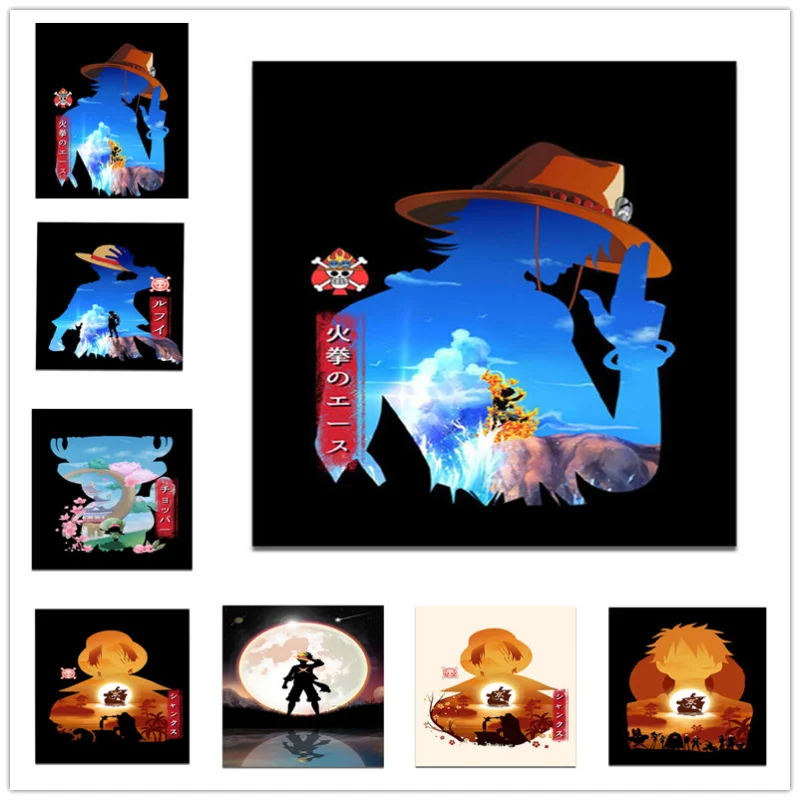 

Japanese Anime One Piece Luffy No Frame Picture Poster Wall Art Prints Decor Canvas Painting for Living Room Home