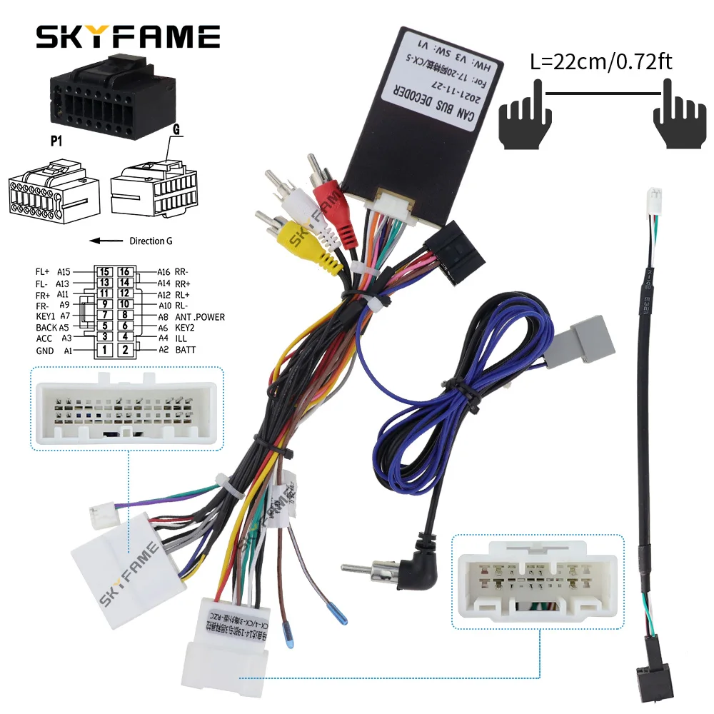 

SKYFAME Автомобильный 16-контактный стерео жгут проводов с декодером Canbus Box для Mazda 3 Axela CX-3 CX-5 Mazda 6 Atenza CX3/CX5