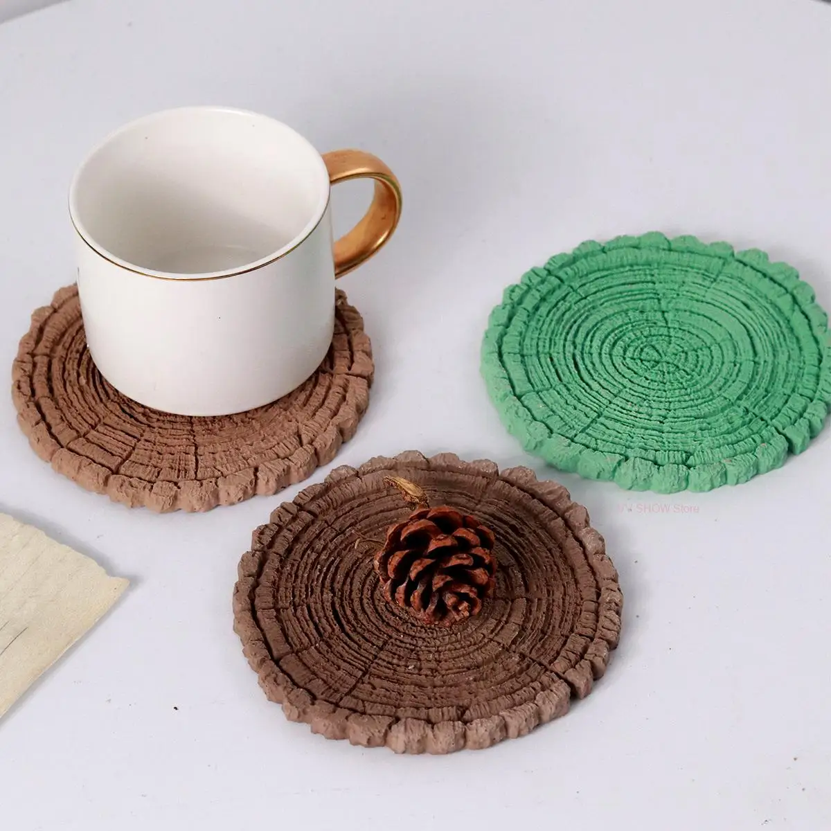 Женская силиконовая форма поднос для стаканов с имитацией леса помадки шоколада