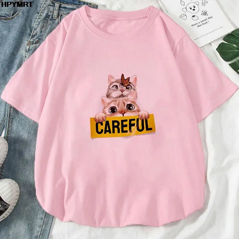 Футболка женская с забавным принтом топ коротким рукавом в стиле Харадзюку