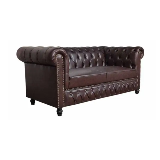 

Высококачественный старинный 2-местный диван Chesterfield из чистой кожи, Винтажный дизайн под заказ, украшение для дома и отеля